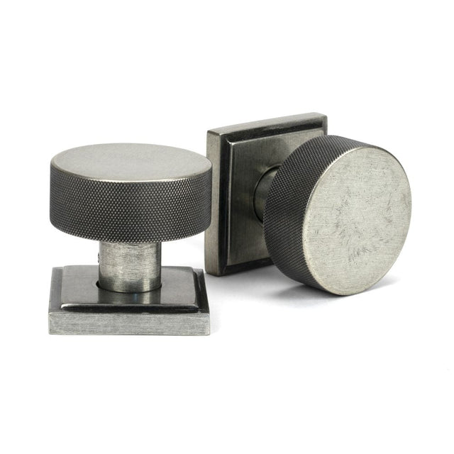 From The Anvil Door Furniture Pewter Patina / Mortice/Rim Knobs From The Anvil - Pewter Brompton Mortice/Rim Knob Set (Square)