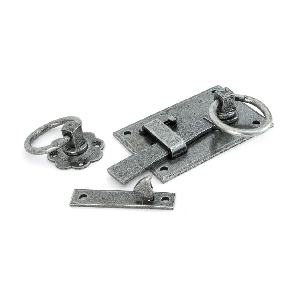 From The Anvil Door Furniture Pewter Patina / Ring Latch From The Anvil - Pewter Cottage Latch - RH