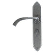 From The Anvil Door Furniture Pewter Patina / Bathroom Lock Handles From The Anvil - Pewter Gothic Curved Sprung Lever Bathroom Set