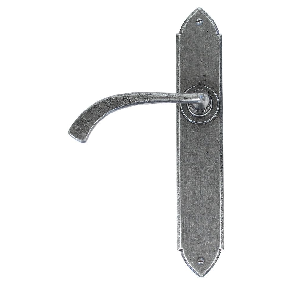 From The Anvil Door Furniture Pewter Patina / Latch Handles From The Anvil - Pewter Gothic Curved Sprung Lever Latch Set