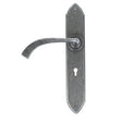 From The Anvil Door Furniture Pewter Patina / Std. Lock Handles From The Anvil - Pewter Gothic Curved Sprung Lever Lock Set