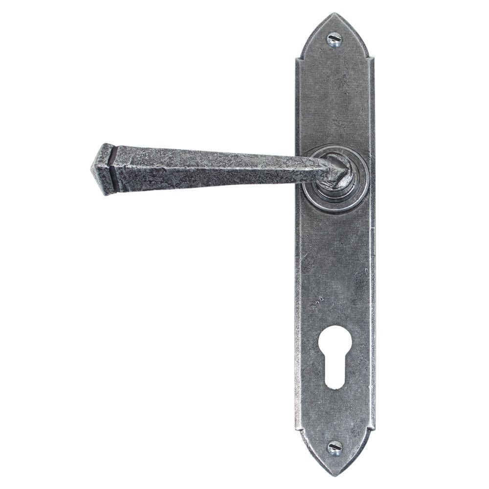 From The Anvil Door Furniture Pewter Patina / Multi Point Lock Set / 92mm c/c From The Anvil - Pewter Gothic Lever Espag. Lock Set