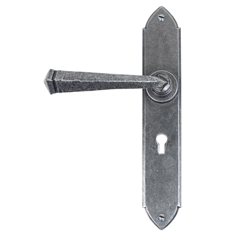 From The Anvil Door Furniture Pewter Patina / Std. Lock Handles From The Anvil - Pewter Gothic Lever Lock Set