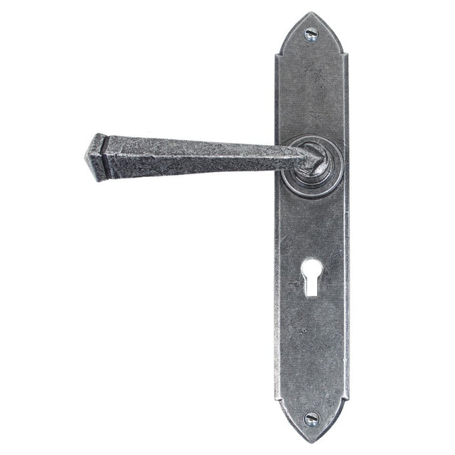 From The Anvil Door Furniture Pewter Patina / Std. Lock Handles From The Anvil - Pewter Gothic Lever Lock Set