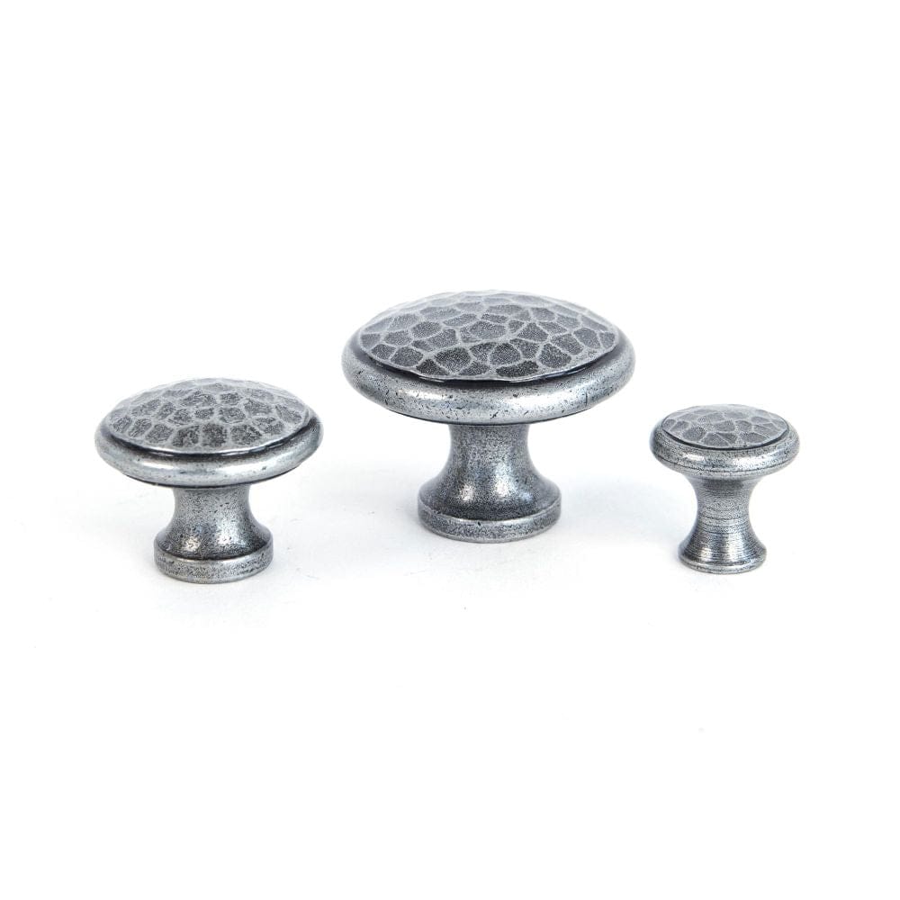 From The Anvil Cabinet Hardware Pewter Patina / Cabinet Knobs / Large From The Anvil - Pewter Hammered Cabinet Knob - Large