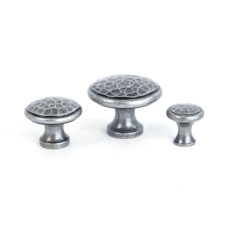 From The Anvil Cabinet Hardware Pewter Patina / Cabinet Knobs / Large From The Anvil - Pewter Hammered Cabinet Knob - Large