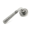 From The Anvil Door Furniture Pewter Patina / Round Rose From The Anvil - Pewter Hammered Newbury Lever on Rose Set (Art Deco)