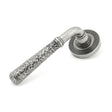 From The Anvil Door Furniture Pewter Patina / Round Rose From The Anvil - Pewter Hammered Newbury Lever on Rose Set (Beehive) - Unsprung