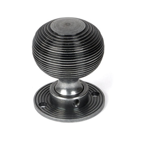 From The Anvil Door Furniture Pewter Patina / Mortice/Rim Knobs From The Anvil - Pewter Heavy Beehive Mortice/Rim Knob Set