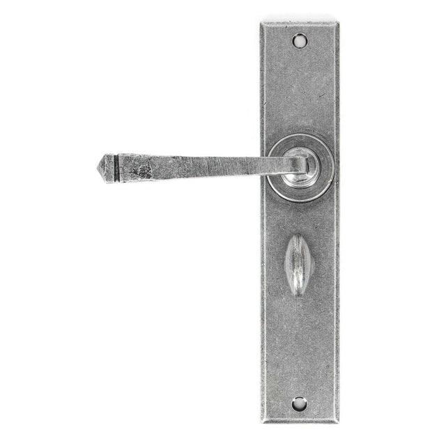 From The Anvil Door Furniture Pewter Patina / Bathroom Lock Handles From The Anvil - Pewter Large Avon Lever Bathroom Set