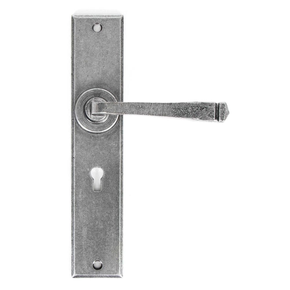 From The Anvil Door Furniture Pewter Patina / Std. Lock Handles From The Anvil - Pewter Large Avon Lever Lock Set