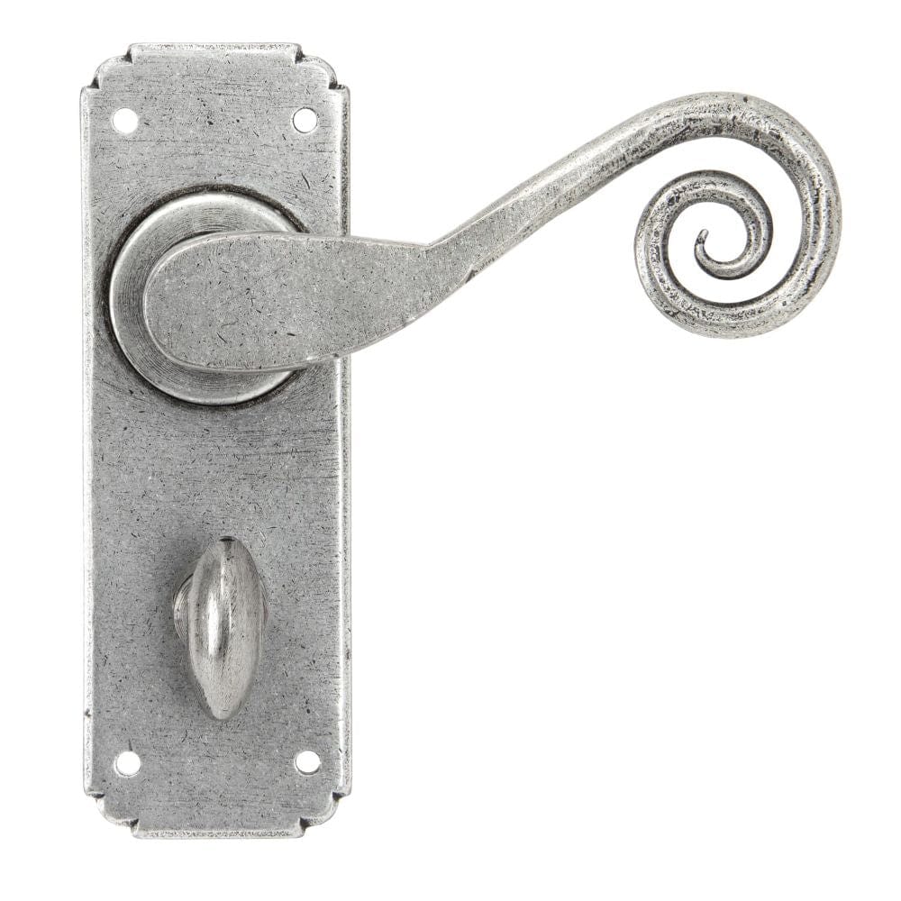 From The Anvil Door Furniture Pewter Patina / Bathroom Lock Handles From The Anvil - Pewter Monkeytail Lever Bathroom Set