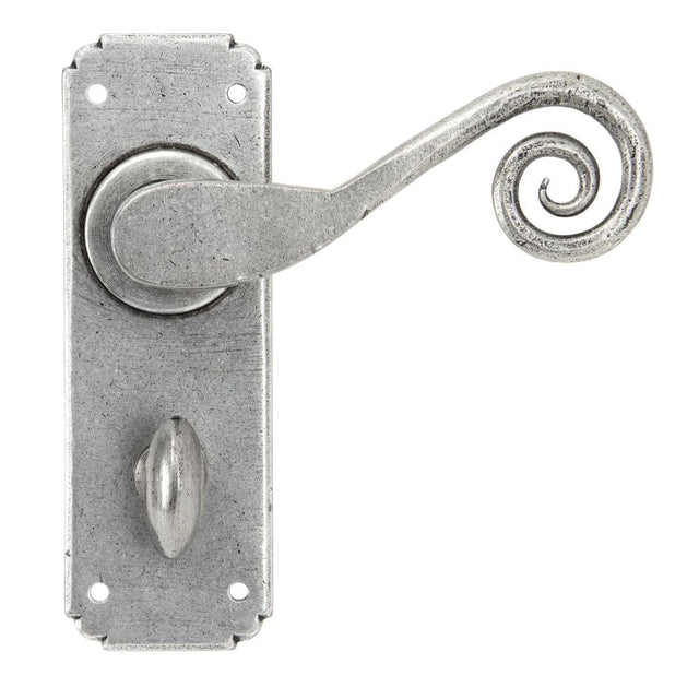 From The Anvil Door Furniture Pewter Patina / Bathroom Lock Handles From The Anvil - Pewter Monkeytail Lever Bathroom Set