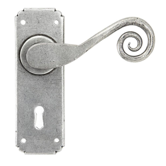 From The Anvil Door Furniture Pewter Patina / Std. Lock Handles From The Anvil - Pewter Monkeytail Lever Lock Set