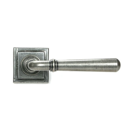 From The Anvil Door Furniture Pewter Patina / Square Rose From The Anvil - Pewter Newbury Lever on Rose Set (Square) - Unsprung