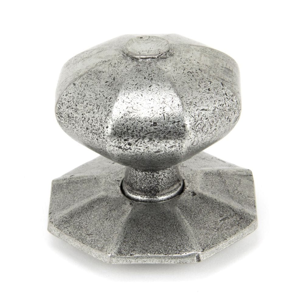 From The Anvil Door Furniture Pewter Patina / Octagonal Centre Door Knob From The Anvil - Pewter Octagonal Centre Door Knob - Internal