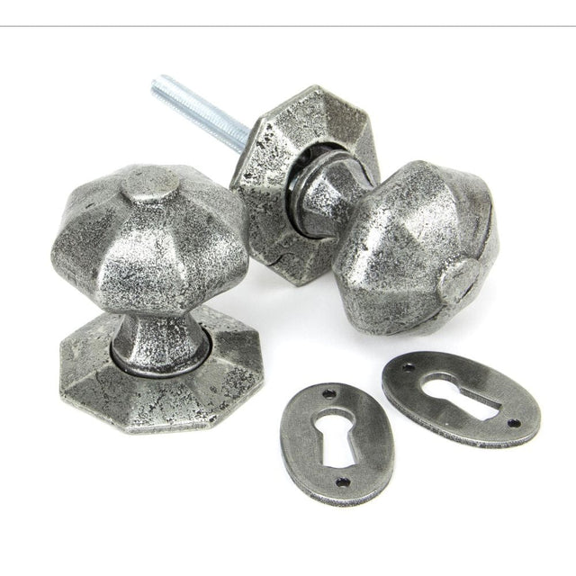 From The Anvil Door Furniture Pewter Patina / Mortice/Rim Knobs From The Anvil - Pewter Octagonal Mortice/Rim Knob Set