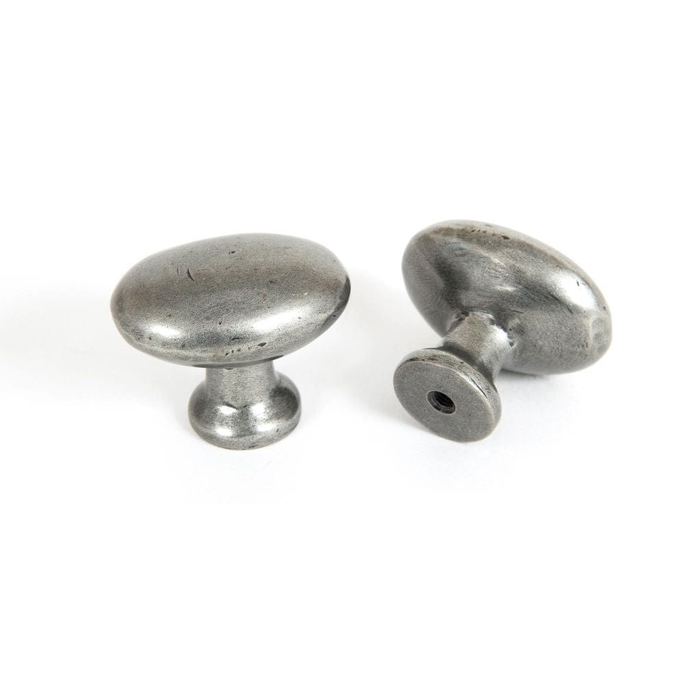 From The Anvil Cabinet Hardware Pewter Patina / Cabinet Knobs From The Anvil - Pewter Oval Cabinet Knob