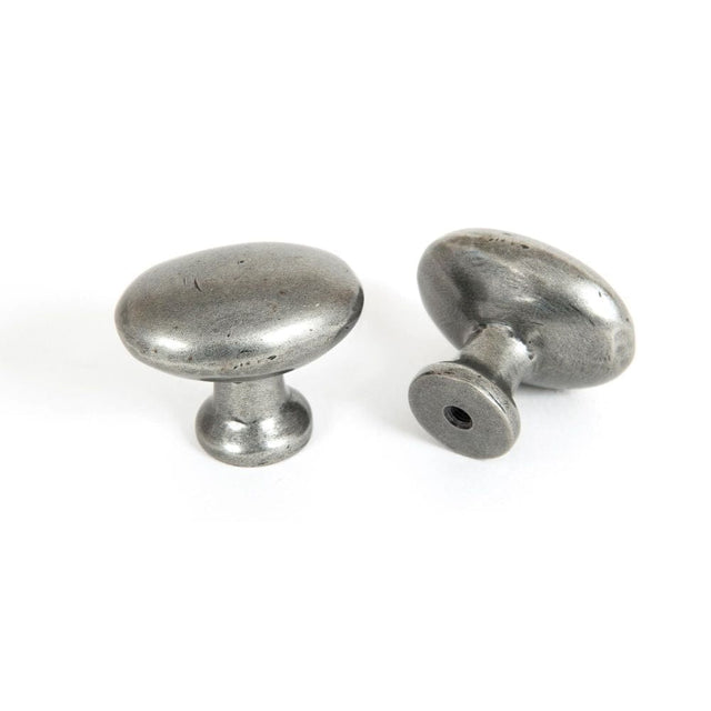 From The Anvil Cabinet Hardware Pewter Patina / Cabinet Knobs From The Anvil - Pewter Oval Cabinet Knob