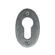 From The Anvil Door Furniture Pewter Patina / Euro Profile Escutcheons From The Anvil - Pewter Oval Euro Escutcheon
