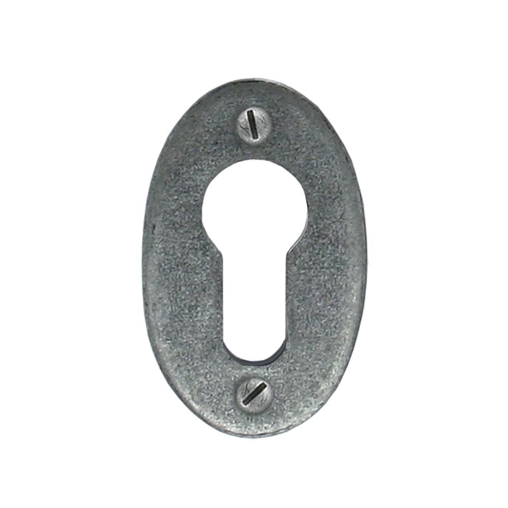 From The Anvil Door Furniture Pewter Patina / Euro Profile Escutcheons From The Anvil - Pewter Oval Euro Escutcheon