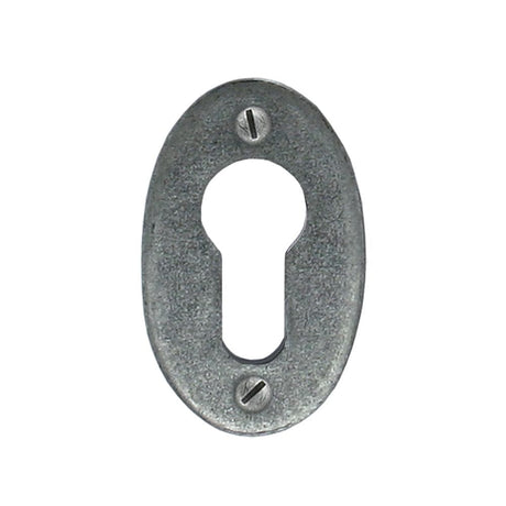 From The Anvil Door Furniture Pewter Patina / Euro Profile Escutcheons From The Anvil - Pewter Oval Euro Escutcheon