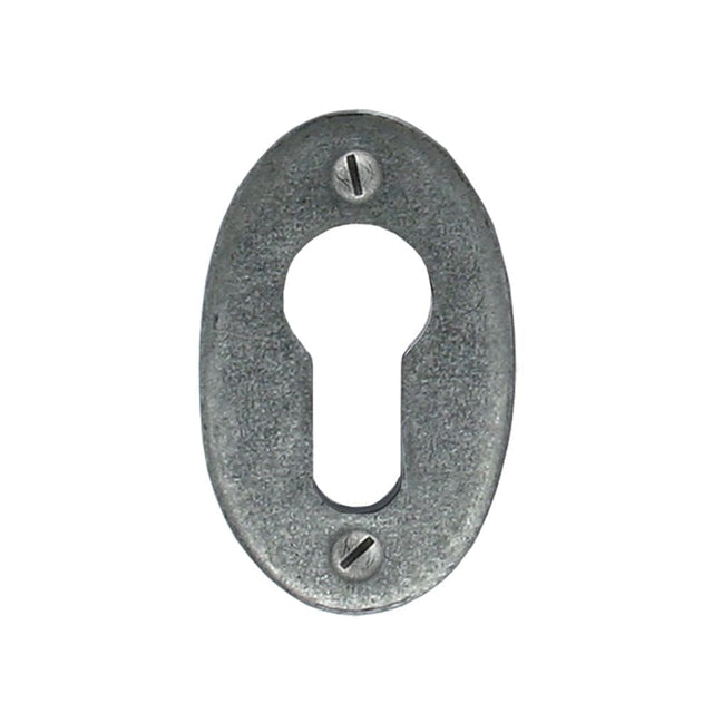 From The Anvil Door Furniture Pewter Patina / Euro Profile Escutcheons From The Anvil - Pewter Oval Euro Escutcheon
