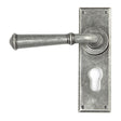 From The Anvil Door Furniture Pewter Patina / Euro Profile Lock Handles From The Anvil - Pewter Regency Lever Euro Lock Set