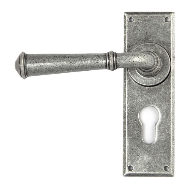 From The Anvil Door Furniture Pewter Patina / Euro Profile Lock Handles From The Anvil - Pewter Regency Lever Euro Lock Set