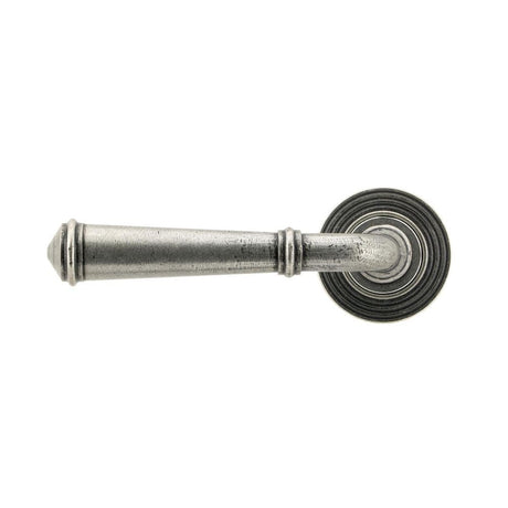 From The Anvil Door Furniture Pewter Patina / Round Rose From The Anvil - Pewter Regency Lever on Rose Set (Beehive)