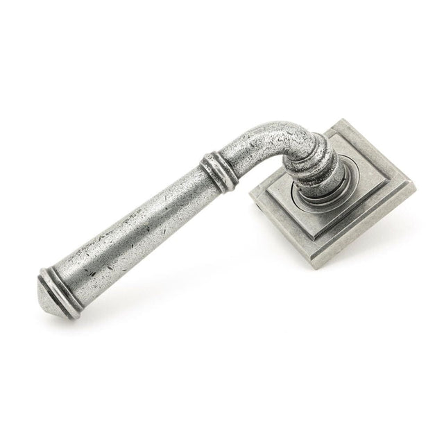 From The Anvil Door Furniture Pewter Patina / Square Rose From The Anvil - Pewter Regency Lever on Rose Set (Square) - Unsprung
