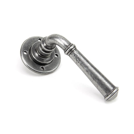 From The Anvil Door Furniture Pewter Patina / Round Rose From The Anvil - Pewter Regency Lever on Rose Set - Unsprung