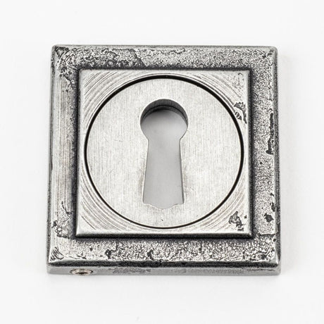 From The Anvil Door Furniture Pewter Patina / Mortice Key Profile Escutcheons From The Anvil - Pewter Round Escutcheon (Square)