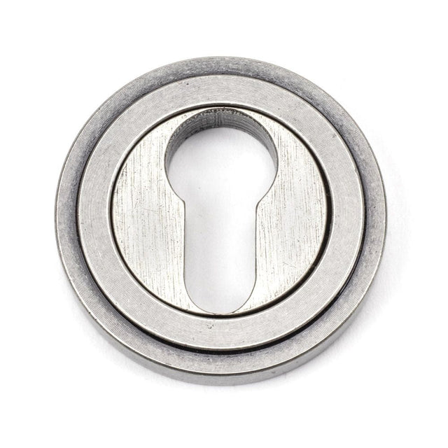From The Anvil Door Furniture Pewter Patina / Euro Profile Escutcheons From The Anvil - Pewter Round Euro Escutcheon (Art Deco)