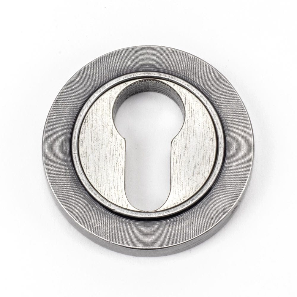 From The Anvil Door Furniture Pewter Patina / Euro Profile Escutcheons From The Anvil - Pewter Round Euro Escutcheon (Plain)