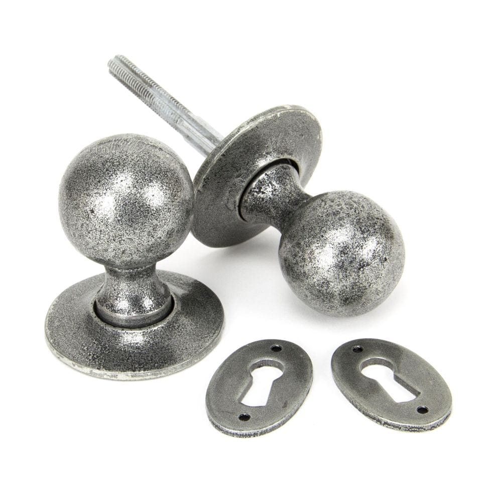 From The Anvil Door Furniture Pewter Patina / Mortice/Rim Knobs From The Anvil - Pewter Round Mortice/Rim Knob Set