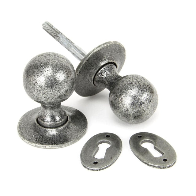 From The Anvil Door Furniture Pewter Patina / Mortice/Rim Knobs From The Anvil - Pewter Round Mortice/Rim Knob Set