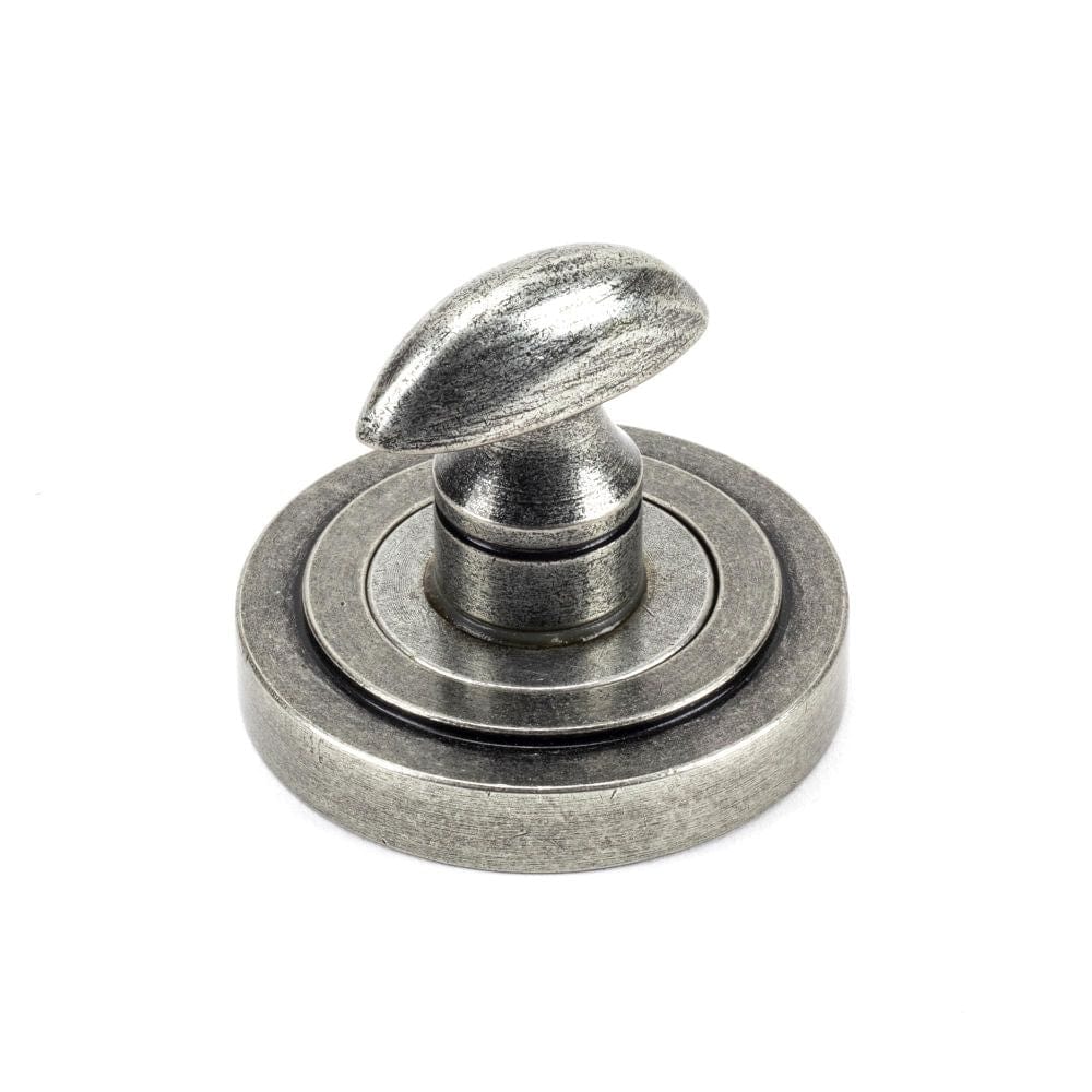 From The Anvil Door Furniture Pewter Patina / No From The Anvil - Pewter Round Thumbturn Set (Art Deco)