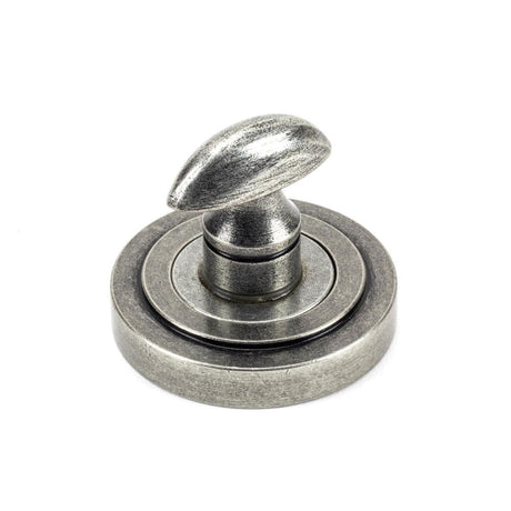 From The Anvil Door Furniture Pewter Patina / No From The Anvil - Pewter Round Thumbturn Set (Art Deco)