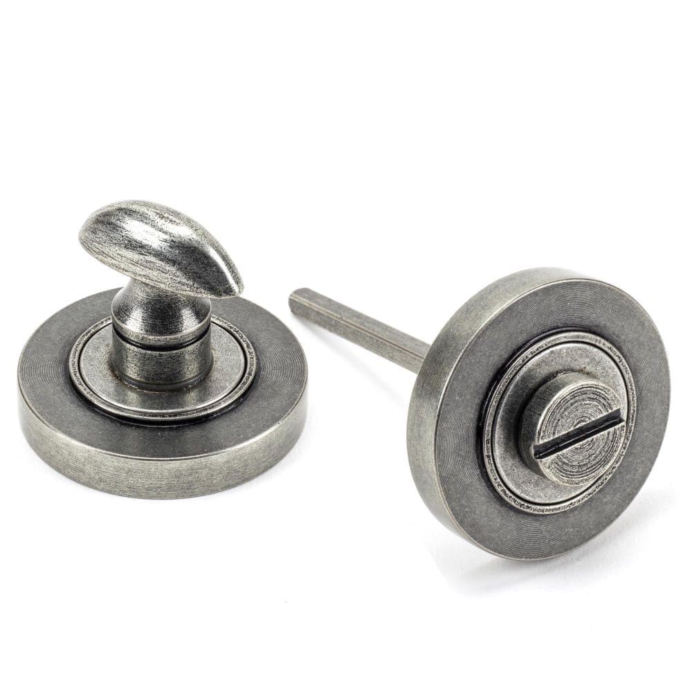 From The Anvil Door Furniture Pewter Patina / No From The Anvil - Pewter Round Thumbturn Set (Plain)