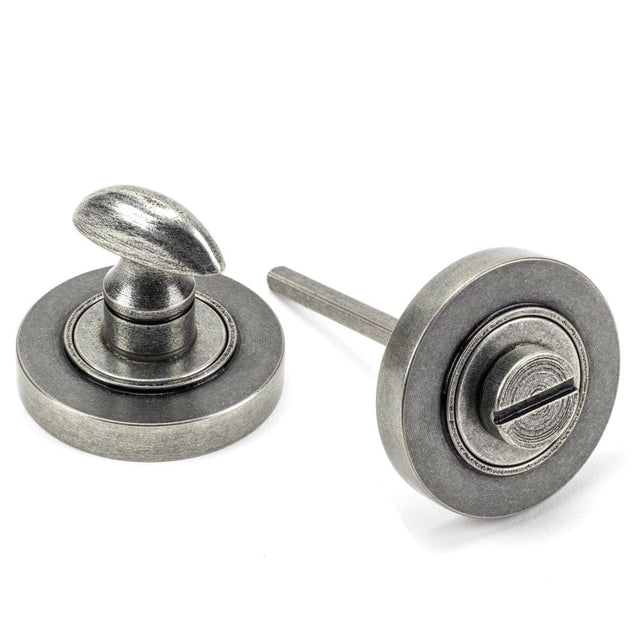 From The Anvil Door Furniture Pewter Patina / No From The Anvil - Pewter Round Thumbturn Set (Plain)