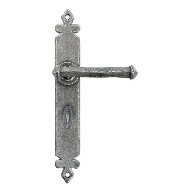 From The Anvil Door Furniture Pewter Patina / Bathroom Lock Handles From The Anvil - Pewter Tudor Lever Bathroom Set