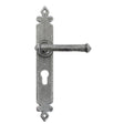 From The Anvil Door Furniture Pewter Patina / Euro Profile Lock Handles From The Anvil - Pewter Tudor Lever Euro Lock Set