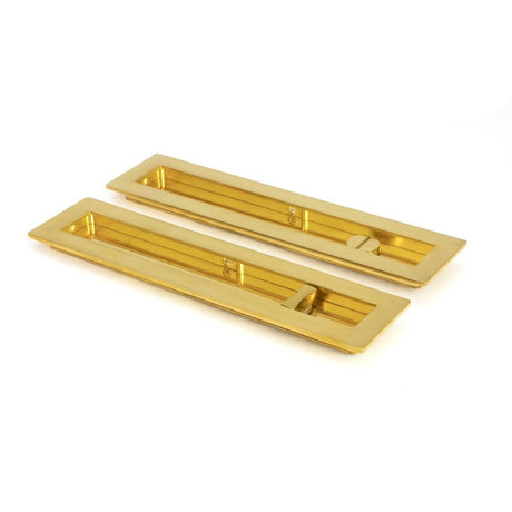 From The Anvil Door Furniture Polished Brass / Rectangular Flush Pull (Privacy) / Rectangular From The Anvil - Polished Brass 250mm Plain Rectangular Pull - Privacy Set
