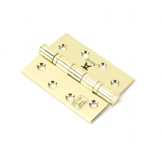 From The Anvil Hinges Polished Brass / Ball Bearing Hinges / 4" x (102mm) From The Anvil - Polished Brass 4" Ball Bearing Butt Hinge (pair) ss