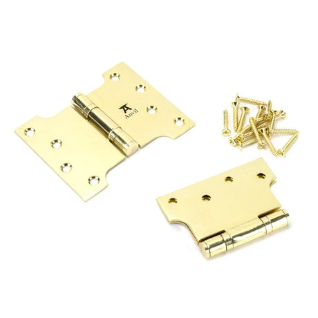 From The Anvil Hinges Polished Brass / Parliament Hinges / 4" x (102mm) From The Anvil - Polished Brass 4" x 3" x 5" Parliament Hinge (pair) ss