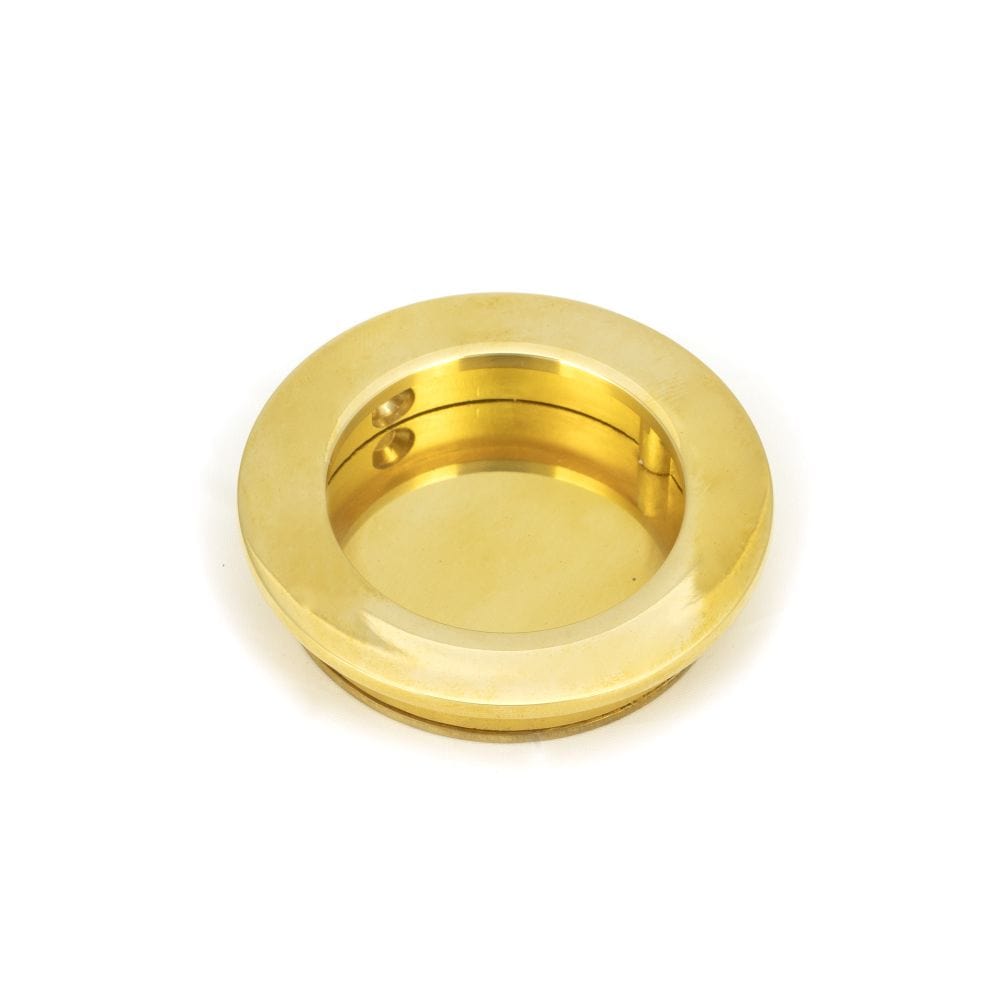 From The Anvil Door Furniture Polished Brass / Flush Handle / Round From The Anvil - Polished Brass 60mm Plain Round Pull
