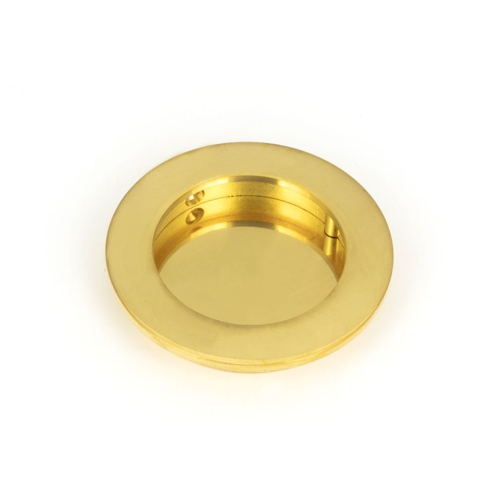 From The Anvil Door Furniture Polished Brass / Flush Handle / Round From The Anvil - Polished Brass 75mm Plain Round Pull