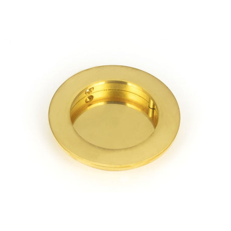 From The Anvil Door Furniture Polished Brass / Flush Handle / Round From The Anvil - Polished Brass 75mm Plain Round Pull