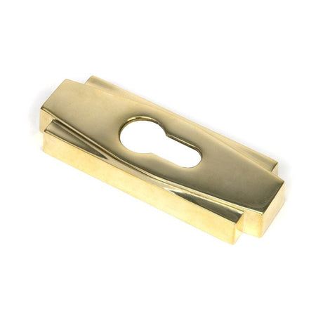 From The Anvil Door Furniture Polished Brass / Euro Profile Escutcheons From The Anvil - Polished Brass Art Deco Euro Escutcheon